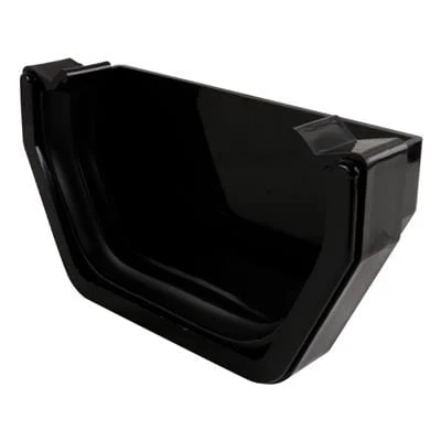 SQUARE LINE GUTTERING STOP END EXTERNAL BLACK
