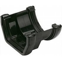SQUARE LINE TO HALF ROUND GUTTERING ADAPTOR BLACK