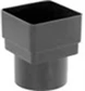 Square-Round Downpipe Adaptor Black