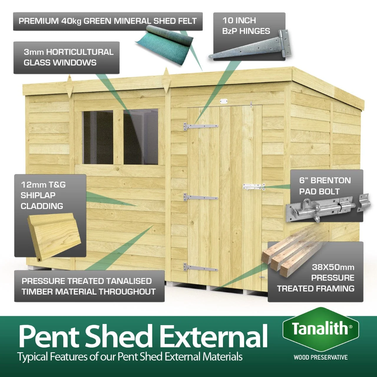 Pent Shed 6ft x 6ft - Image 8