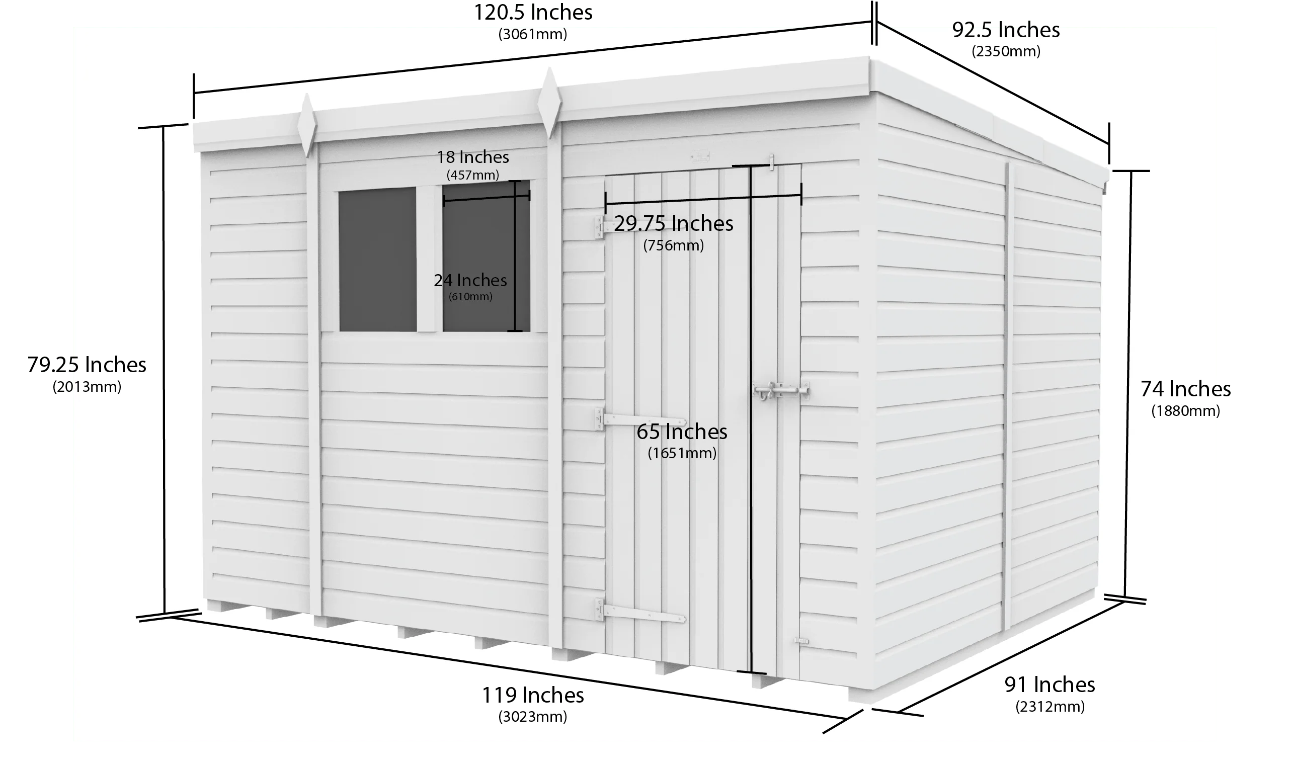 Pent Shed 10ft x 8ft - Image 5